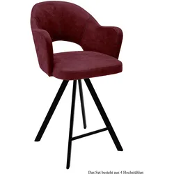 THEKENSTUHL (4er-Set) Delinda 59x104x61 Schwarz/Marsala