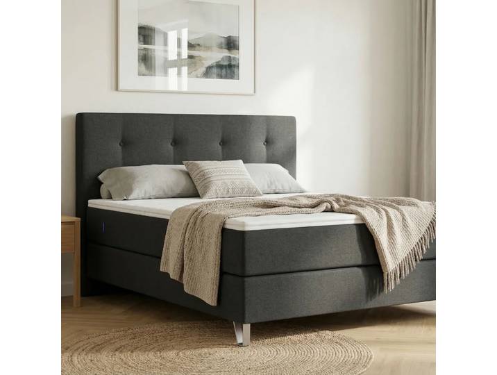 BRUNO Boxspringbett Premium 200x200cm in Schwarz Matratzen-Härtegrad: Links H2 / Rechts H2 mehrfach ausgezeichnet in Design & Qualität