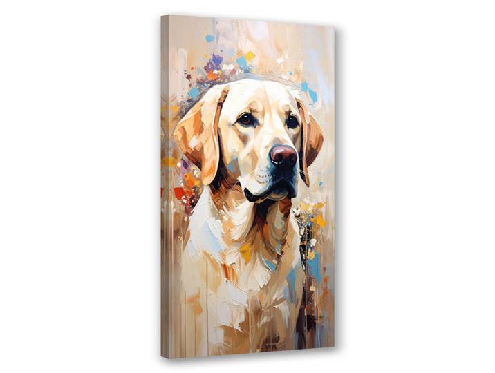 Feeby Leinwandbild Labrador Retriever Hund Tier 50x100cm, Beige, Tiere, Rechteckig, 50x100 cm, Bilder & Rahmen, Bilder, Leinwandbilder