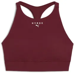 PUMA x HYROX Shapeluxe Mid Support High Neck Sport-BH Damen 96 - ruby shimmer M