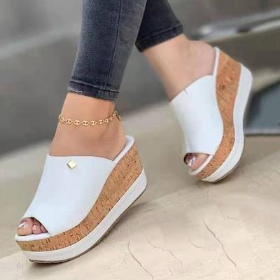 LightInthebox Casual Women's White Platform Wedge Sandals - Ideal for Summer Outings and Beachwear