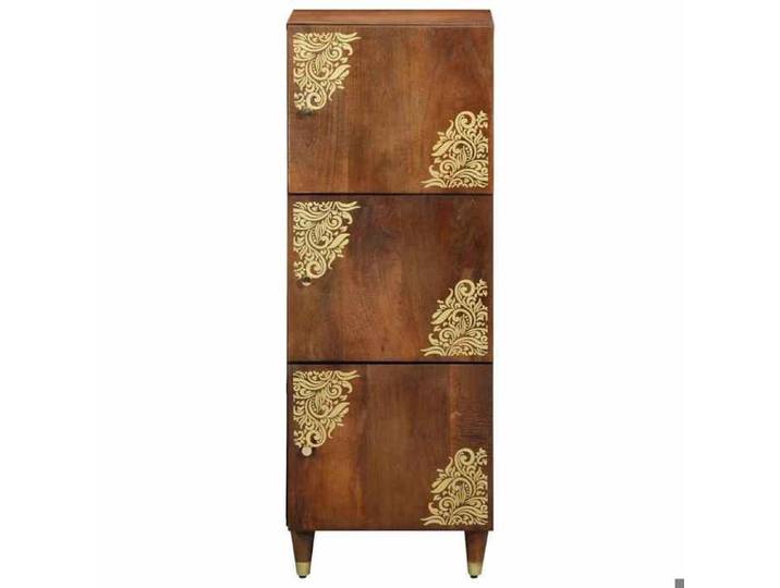 Marron Armoire à dossiers/Cabinet à vitrine - SWEETY Haut Armoire Marron 40x33x110cm Bois de mangue massif CL35584054910