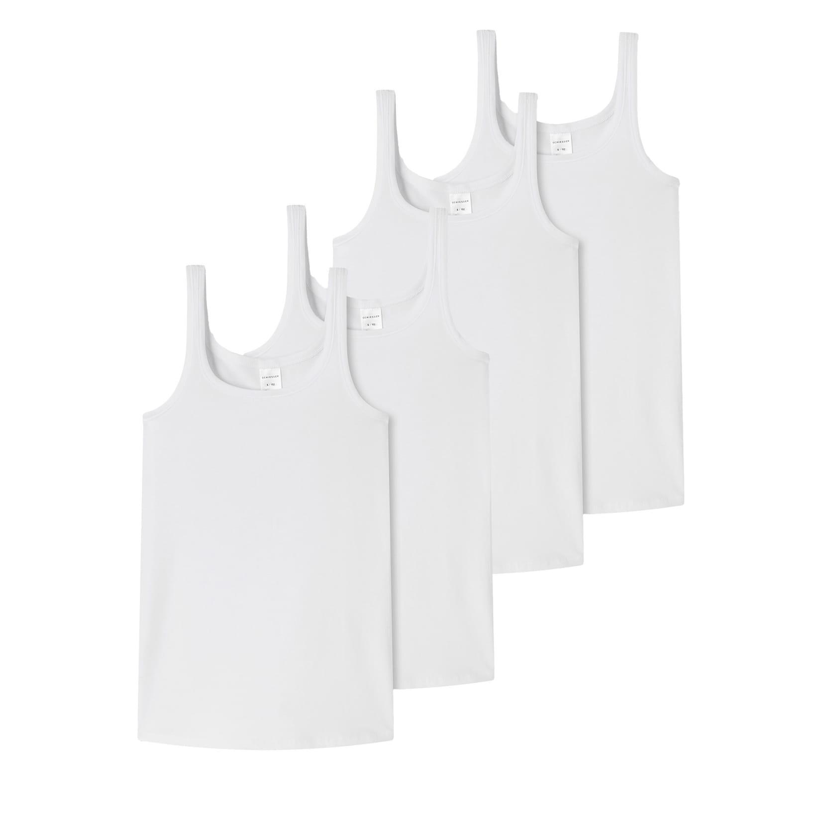 Schiesser Mädchen Unterhemd 95/5 Cotton 4er Pack