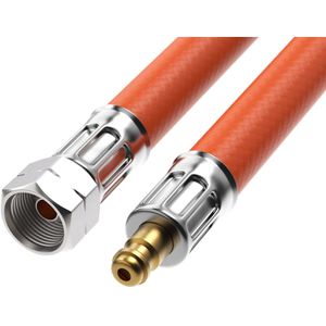 Campko Gasschlauch 116813, mit Schnellkupplung, max. 10 bar, 3m, für Butan-& Propangas, Linksgewinde 1/4 Zoll & Stecknippel