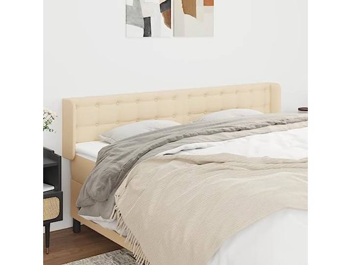 KTHLBRH Kopfteil aus klassischem Stoff mit verstellbarer Höhe für Doppel- und Einzelbetten, elegantes Design mit Beinen aus massivem Lärchenholz für Stabilität