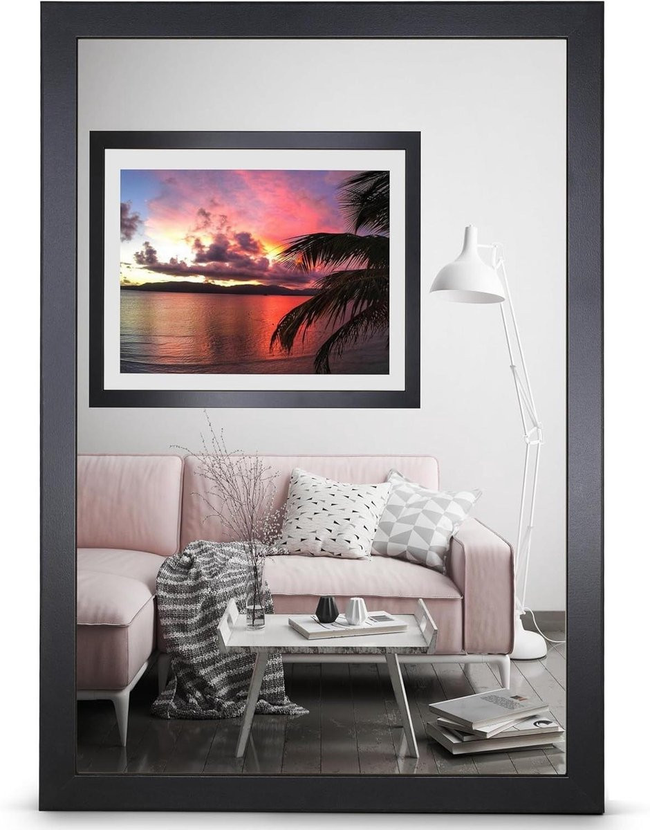 Alice Fotolijst - Decoratieve Muurdecoratie - Zwart - 35 x 100 cm