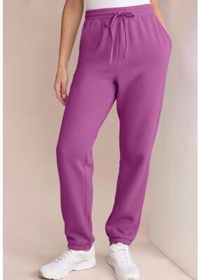 Plus Size Women's Comfort+ Fleece Slim Leg Jogger by Roaman's in Purple Orchid (Size 5X)