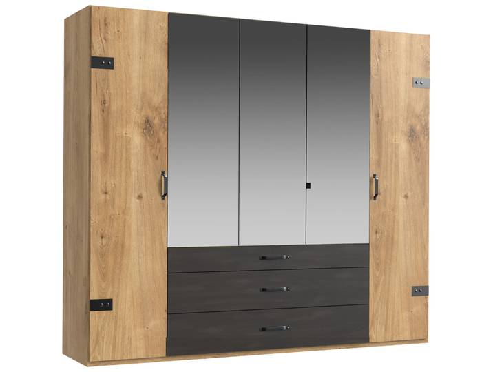Kleiderschrank Demian Eiche Dekor Holzwerkstoff B 250 cm - Kleiderschrank