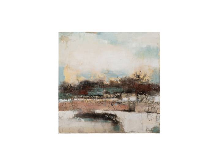 Handgemaltes Bild „Abstraktes Dorf“ 100 x 100 cm Multicolor Crea Collection
