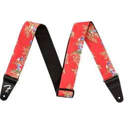 Fender Hawaiian Strap Red Floral - Gitarrengurt