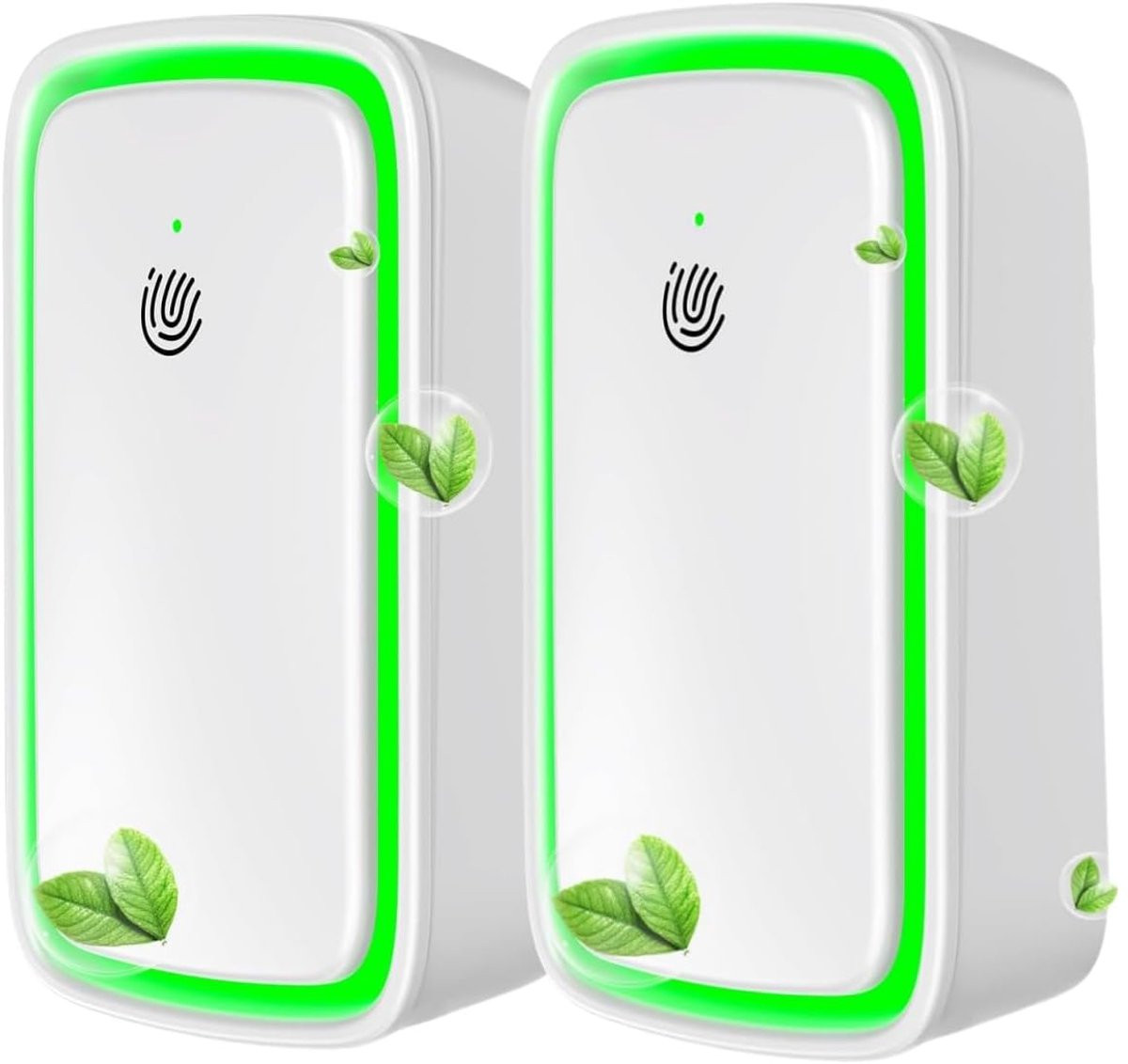 2-pack plug-in negatieve ionen luchtreiniger met licht - Wit