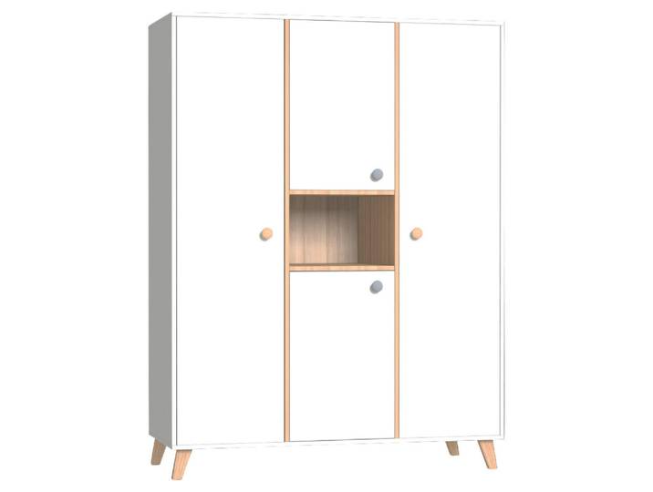 Faktum Babykleiderschrank Colette, Natur, Weiß Hochglanz, Holz, massiv, Schichtholz, 143x190x57 cm, in verschiedenen Größen erhältlich, Babymöbel, Babykleiderschrank