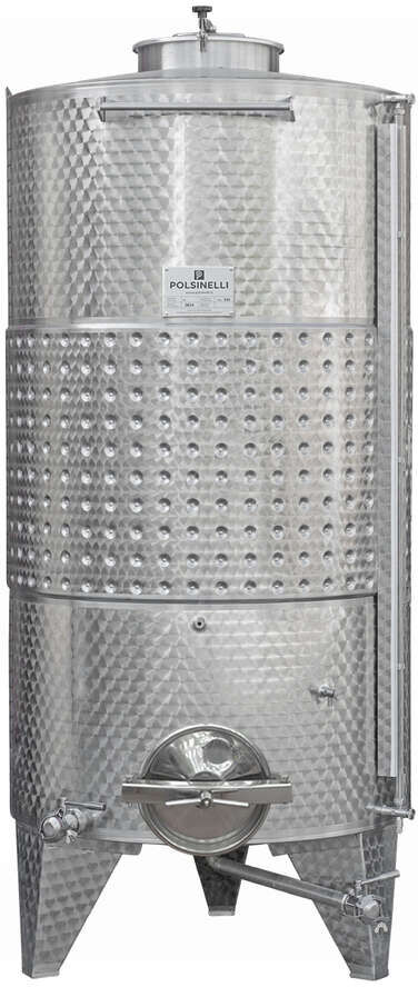 Polsinelli Serbatoio Inox 2000L Conico 10° da Stoccaggio Refrigerato co