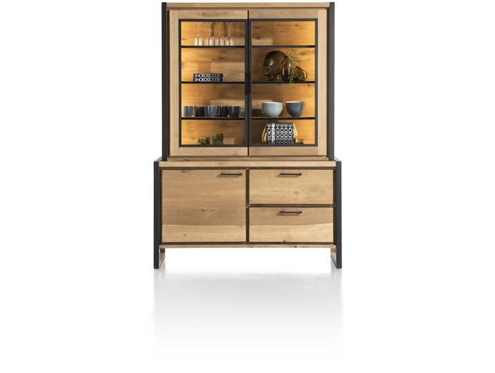Henders & Hazel Metalo Buffet 2 Glastüren + LED Eiche
