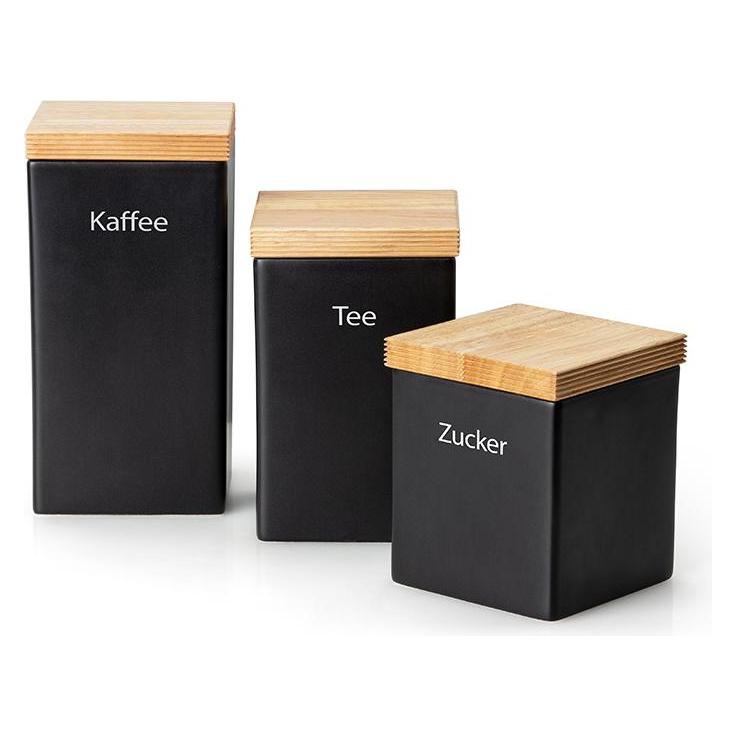 Continenta Keramik Vorratsdose, 800ml, schwarz, 10x10xH12,5cm (0.80 l) (03712000)