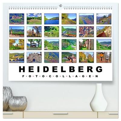 Heidelberg Fotocollagen (hochwertiger Premium Wandkalender 2027 DIN A2 quer), Kunstdruck in Hochglanz