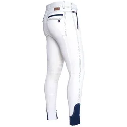 Fairplay Herren Reithose Rhett weiß Kniebesatz Beinabschluss elastisch , Herrengrößen: 46