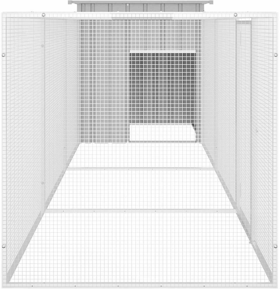 vidaXL Cage pour poules Gris 400x91x100 cm Acier galvanisé