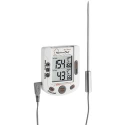 TFA Dostmann 14.1503 Küchen-Thermometer Ofen- und Kerntemperatur, mit Touchscreen, mit Timer, Alarm Schwein, Rind, Reh, Lamm, Kaninchen, Kalb, Geflügel