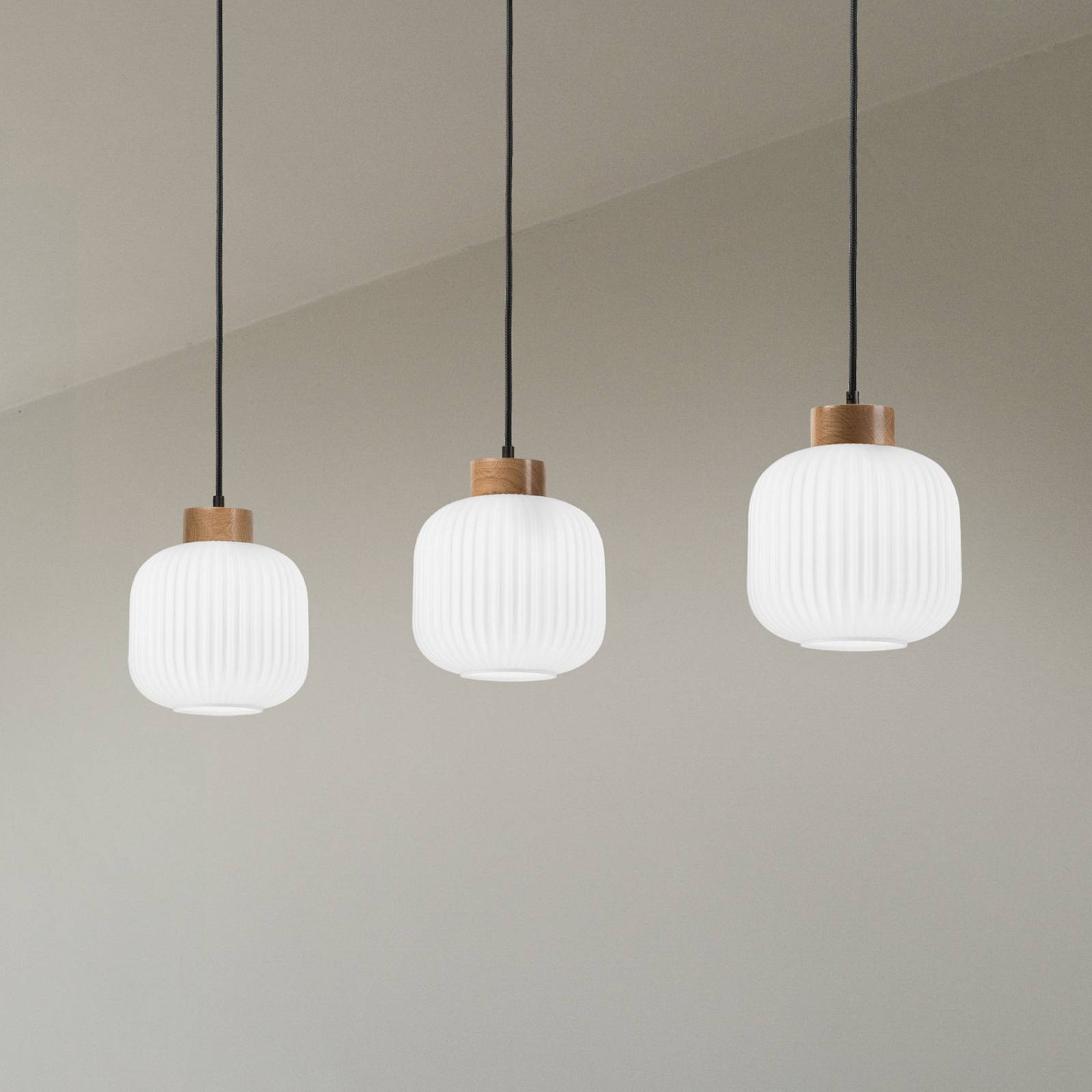 Glass Pendant Light Harmony Lamkur, dimmable, White / opal, Living / Dining Room, Glass, Scandinavian, Ceiling Light