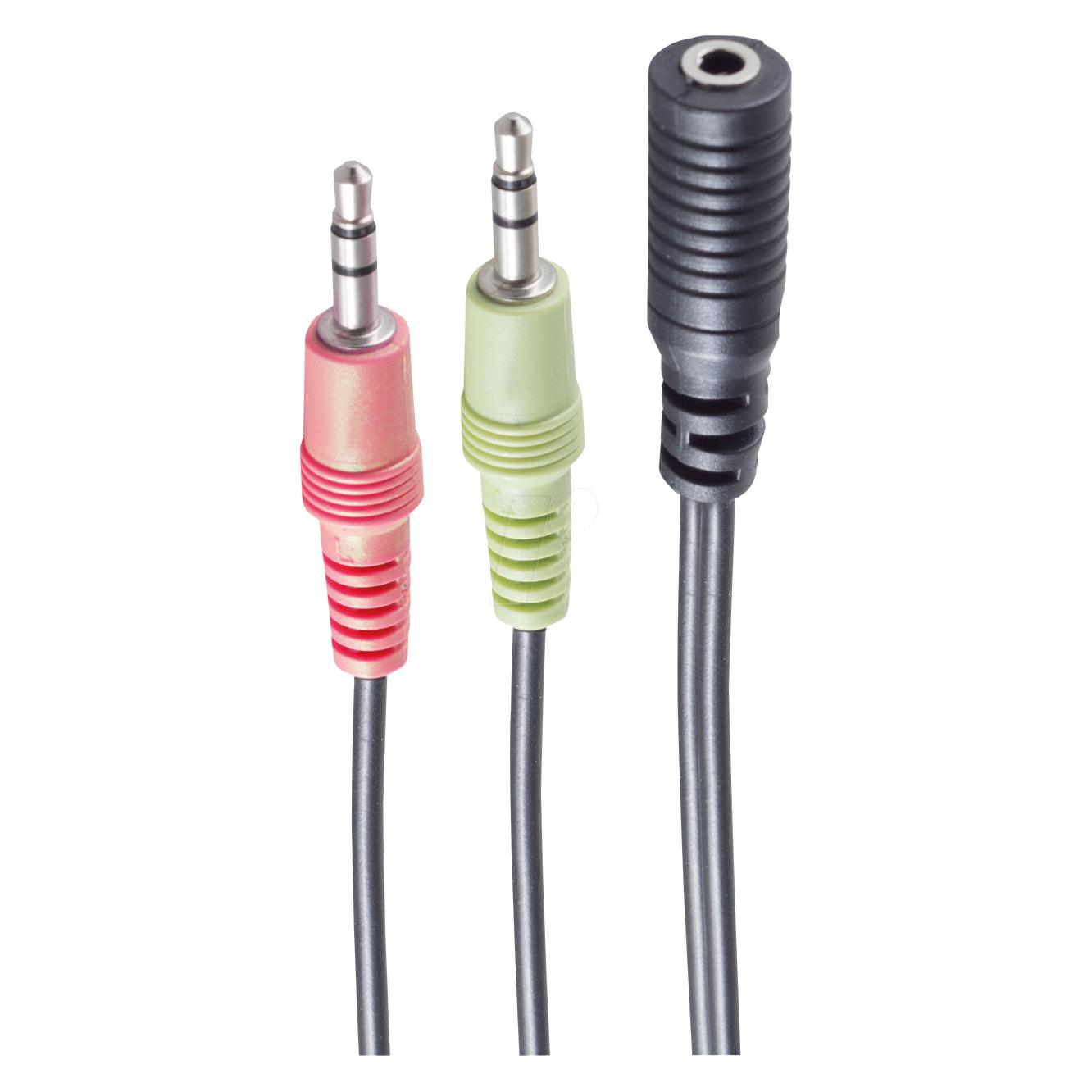 Shiverpeaks SHVP BS14-05040 - Audio Kabel 2x 3-pol Klinkenstecker auf 4-pol Buchse 0.15 (0.15 m) (BS14-05040)