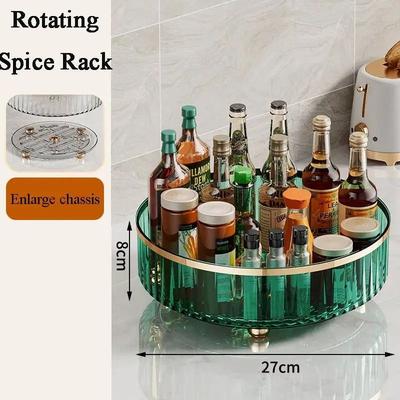 Uplift Picks Rotating Spice Organizer Tray For Kitchen Cabinets Cosmetics And Home Storage green (27 Cm)