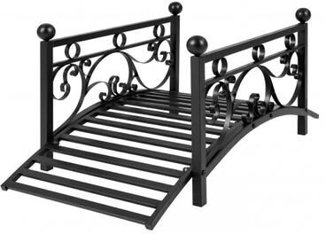 Costway 3.3 ft Garden Metal Bridge with Dual Patterned Side Rails