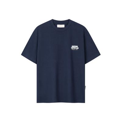 T-Shirt ANOTHER COTTON LAB "Another Cotton Lab Community Clubhouse T-Shirt", Damen, Gr. M, blau (navy blau), 100% Baumwolle, bedruckt, normal, Rundhals, Shirts T-Shirt