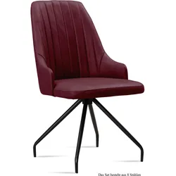 ESSZIMMERSTUHL (8er-Set) Dilara 52x91x60 Schwarz/Marsala