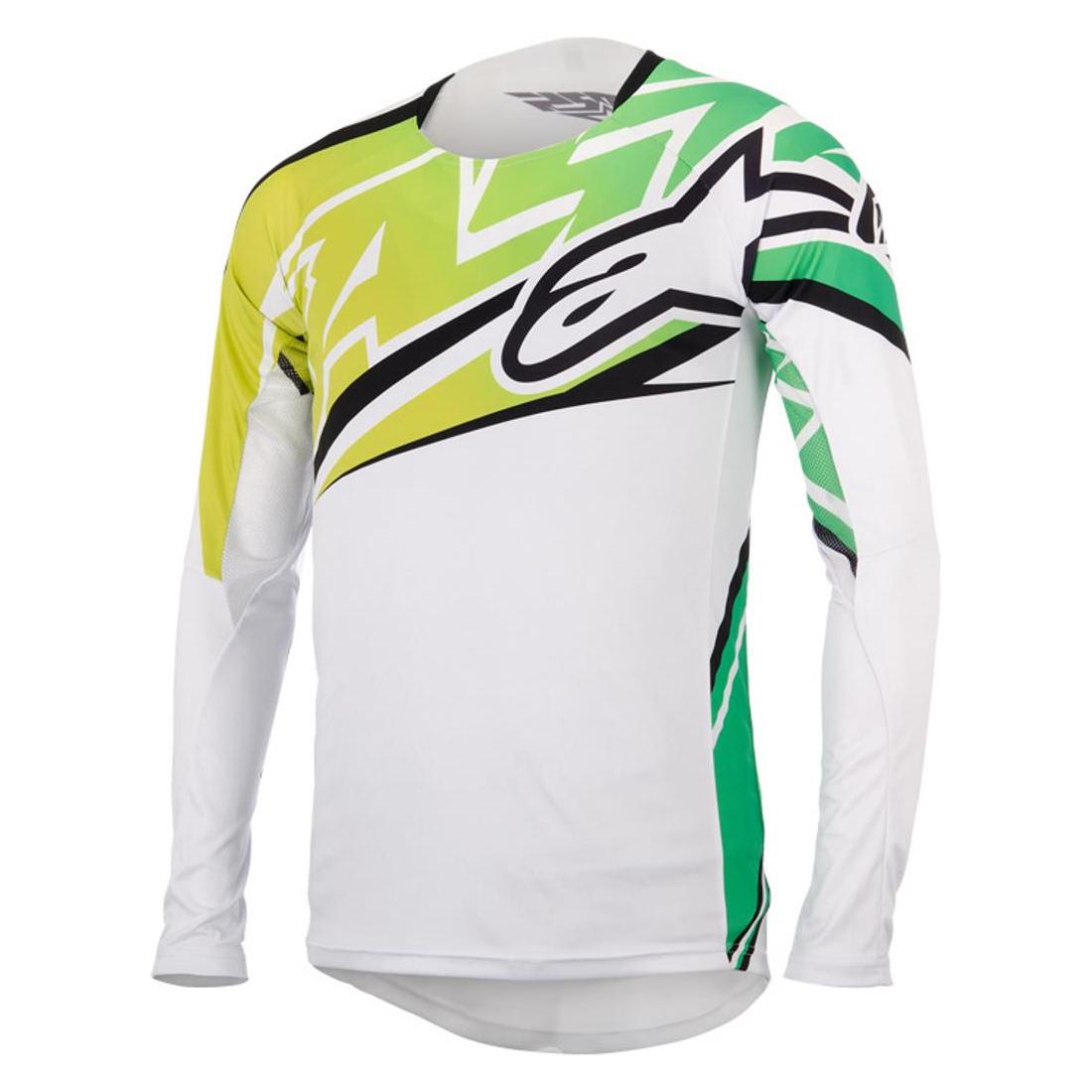 Alpinestars Sight Long Sleeve Jersey wt/bright green/lime (L) (6845989)