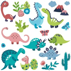 AUFKLEBER 80x144 cm Dinosaurier Pflanzen