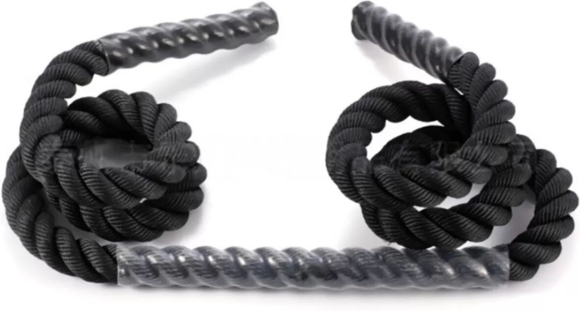 INF Gewichtetes Fitness-Springseil 25mm Durchmesser 3m Polyesterseil mit stahlummanteltem Griff, Schwarz