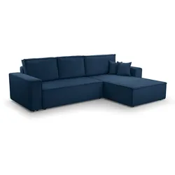 ECKSOFA L Form Cedria Blau 287/145/85 cm mit Schlaffunktion