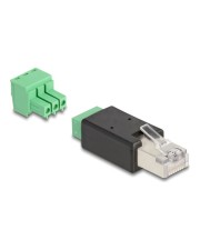 Delock RJ45 Stecker zu Terminalblock Adapter 3 Pin 2-teilig 3-polig (66607)