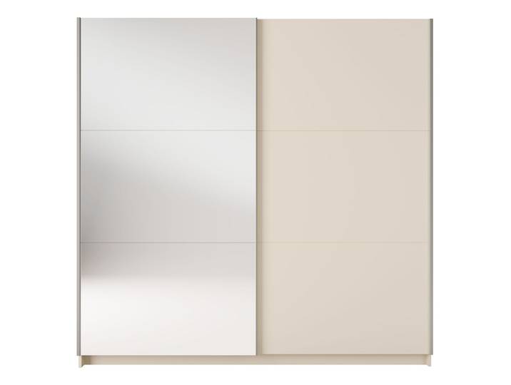 Masseno Schiebetürenschrank BELDEN 200,6/207/55,3cm 2-türig mit Spiegel Sandbeige
