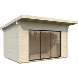 Palmako Premium-Gartenhaus Grace 11,2 m2 Slide Plus - 56 mm - naturbelassen