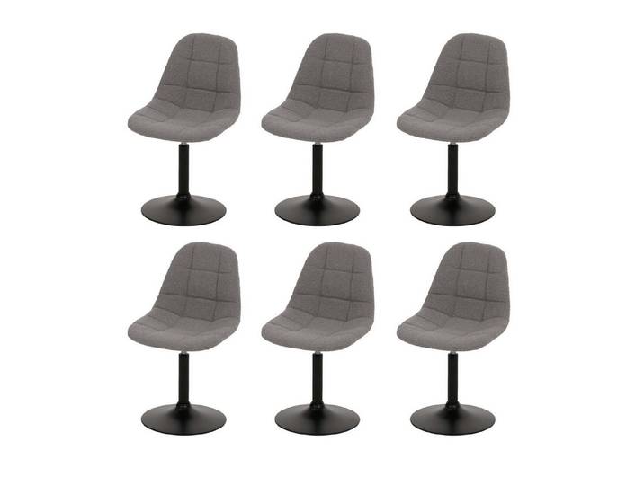PROREGAL® Esszimmerstuhl Esszimmerstuhl drehbar, Material, Farbe (6 St), bequemer um 360° drehbarer Schalensitz