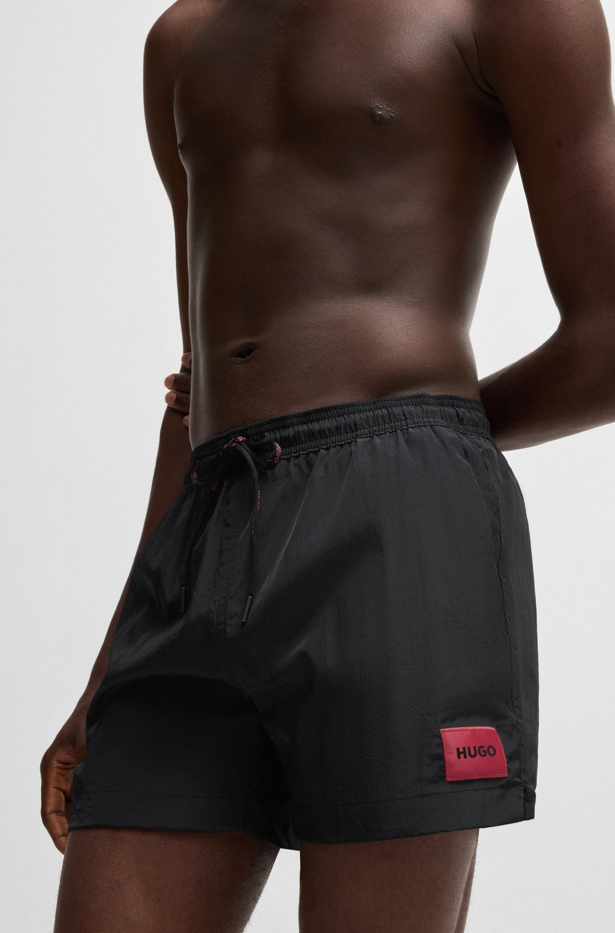 Badeshorts HUGO UNDERWEAR "DOMINICA", Herren, Gr. M (50), N-Gr, schwarz, Web, Obermaterial: 100% Polyacryl, Badehosen Badeshorts