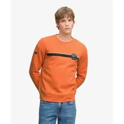 Superdry für Herren. M2014569A Orangefarbenes Outdoor-Sweatshirt mit Streifen und Logo (S), Lässig, Baumwolle