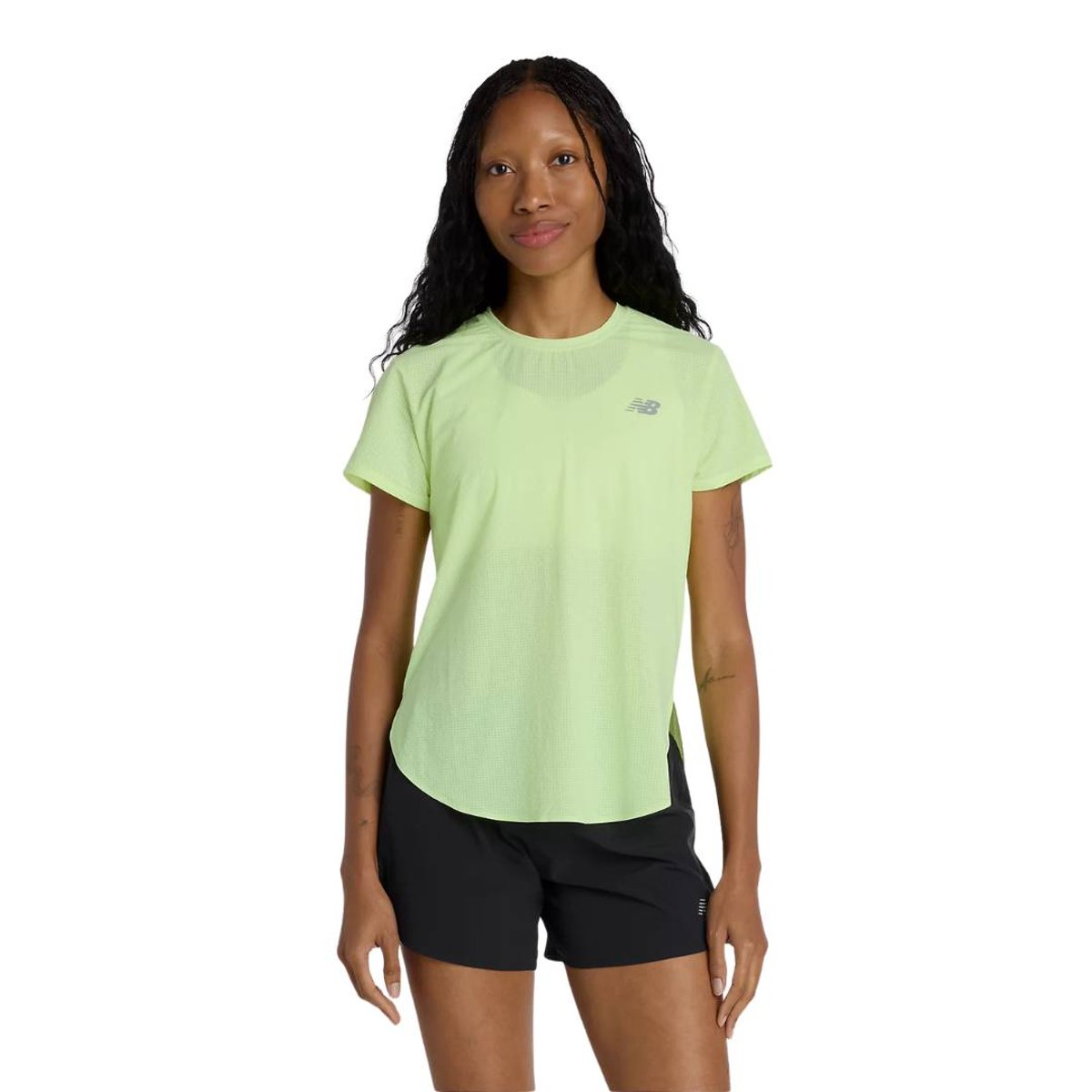Camiseta New Balance Race Day Ultra Light Verde Mulher, Tamanho L Mulher