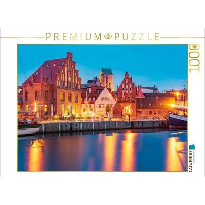 CALVENDO Puzzle Hafen in Wismar | 1000 Teile Lege-Größe 64x48cm Foto-Puzzle für glückliche Stunden