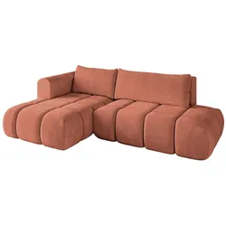 ECKSOFA Ottomane Links CLOUD-L 280x185x90 Apricot Velours