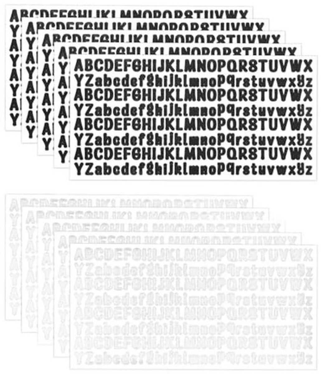Kleine letterstickers voor handwerk - 10 vellen - Waterdicht en schattig
