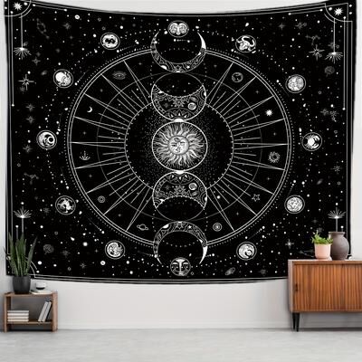 Modern Mode Marketplace Sun And Moon Horoscope Tapestry Celestial Wall Art For Home Decor c
