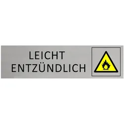CombiCraft Aluminium Türschild Leicht entzündlich 165x45mm mit 3M-Tape