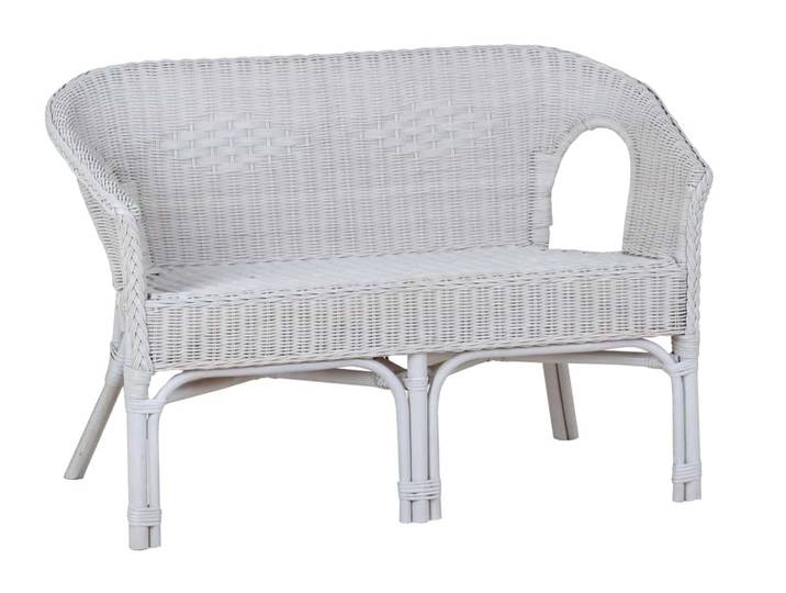 MiaMöbel Rattansofa 'Mina' weiß Rattan Modern