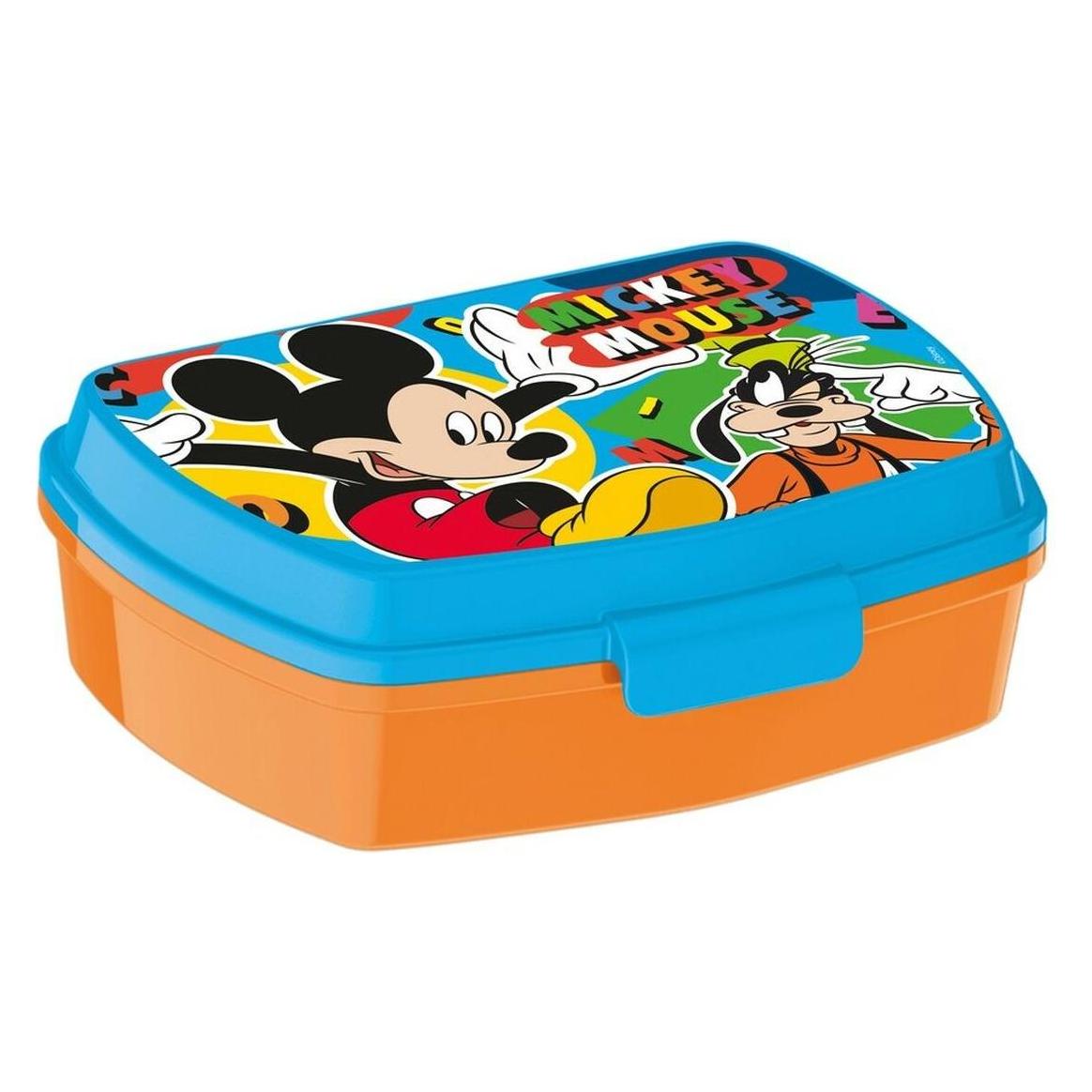 EPEE Brotdose für Sandwiches Mickey Mouse Happy smiles Kunststoff Rot Blau (17 x 5.6 x 13.3 cm) (45261005)