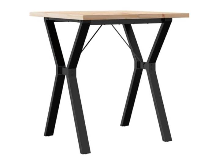 KGHERMDF Esstisch Y-Gestell 70x70x75,5 cm Massivholz Kiefer & Stahl Robuste Tischplatte, Stabiles Y-Design, Rustikale Optik, Für Familie Und Freunde