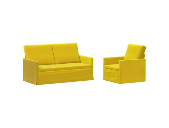 vidaXL Sofa-Set 2 pcs Gelb Samt (V) Samtpolsterung für Komfort und Style, Metallrahmen sorgt für hohe Stabilität, Für maximalen Komfort gemacht