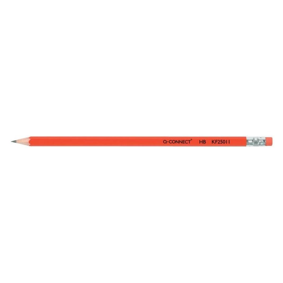 Q-Connect Bleistift HB rot mit Radierer (HB, 12x) (KF25011)